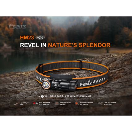 Fenix HM23V20 - LED Димируем челник LED/1xAA IP68 300 lm 100 h