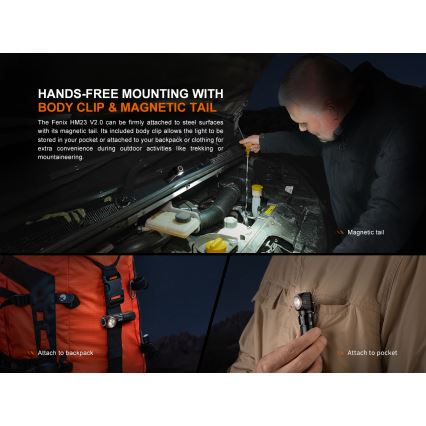 Fenix HM23V20 - LED Димируем челник LED/1xAA IP68 300 lm 100 h