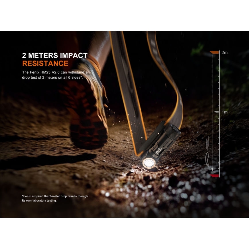 Fenix HM23V20 - LED Димируем челник LED/1xAA IP68 300 lm 100 h