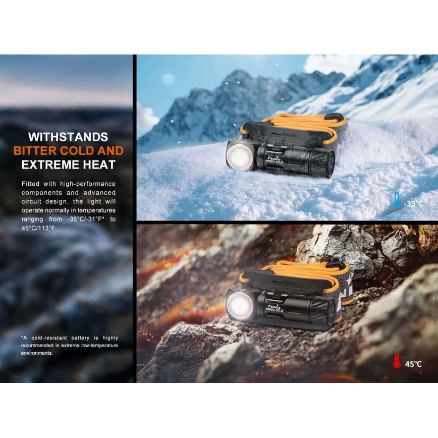 Fenix HM23V20 - LED Димируем челник LED/1xAA IP68 300 lm 100 h