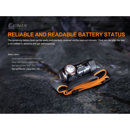 Fenix HM50RV20 - LED Акумулаторен челник 3xLED/USB/1xCR123A IP68 700 лъскав 120 h 700 mAh