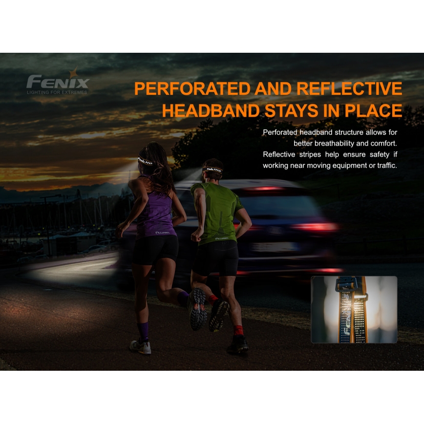 Fenix HM51RV20 - LED Акумулаторен челник 3xLED/1xCR123A/USB IP68 700 лъскав 120 h 700 m