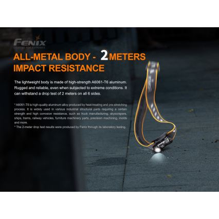 Fenix HM51RV20 - LED Акумулаторен челник 3xLED/1xCR123A/USB IP68 700 лъскав 120 h 700 m