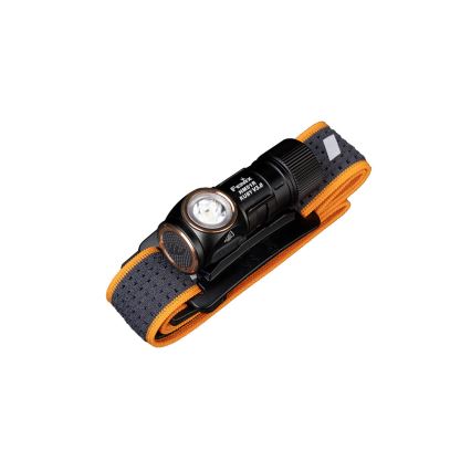 Fenix HM51RV30 - LED челник с регулируема яркост, презареждаем LED/USB/1xCR123A 950 mAh IP68 860 lm 125 h оранжев