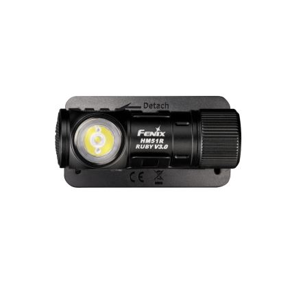 Fenix HM51RV3ABL - LED димируема презареждаема челна лампа LED/USB/1xCR123A 950 mAh IP68 860 lm 125 h черна