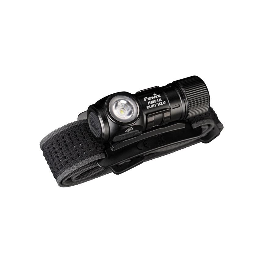 Fenix HM51RV3ABL - LED димируема презареждаема челна лампа LED/USB/1xCR123A 950 mAh IP68 860 lm 125 h черна