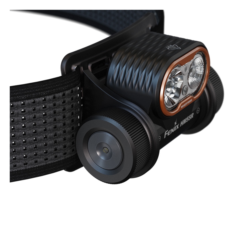 Fenix HM55RABL - челна лампа с регулируема яркост, презареждаема LED/USB/1xCR123A 1600 mAh IP68 1200 lm 141,2 ч черна