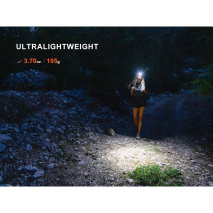 Fenix HM55RNBL - LED димируема презареждаема челна лампа LED/USB/1xCR123A 1600 mAh IP68 1200 lm 141,2 ч лилава