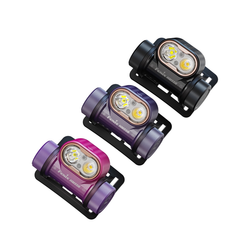 Fenix HM55RNBL - LED димируема презареждаема челна лампа LED/USB/1xCR123A 1600 mAh IP68 1200 lm 141,2 ч лилава