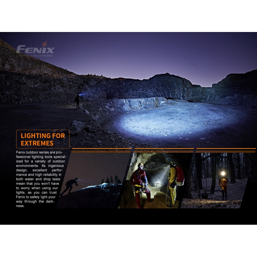 Fenix HM60R - LED Димируем акумулаторен челник 4xLED/USB/2xCR123A IP68 1300 лъскав 300 h 3400 mAh