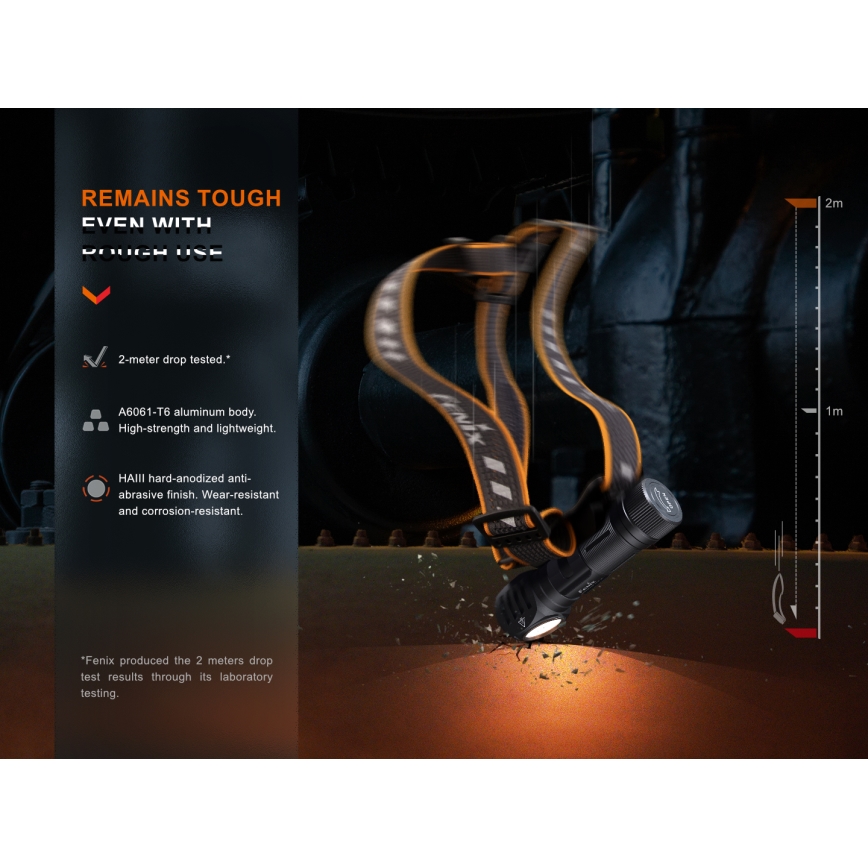 Fenix HM61RV20 - LED Акумулаторен челник LED/USB/2xCR123A IP68 1600 lm 300 h 3400 mAh