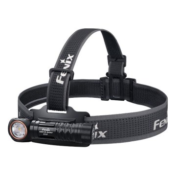 Fenix HM61RV30 - LED презареждаема челна лампа с регулируема яркост, LED/USB/1xCR123A, 4000 mAh, IP68, 1800 lm, 400 ч, черна