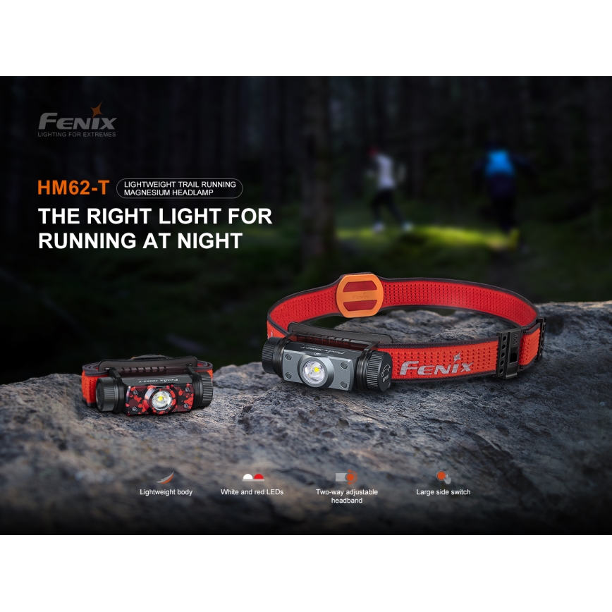 Fenix HM62TMGM - LED Димируем акумулаторен челник LED/USB IP68 1200 лъскав 280 h 3400 mAh