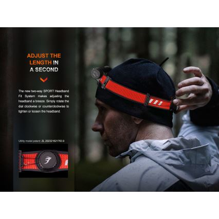 Fenix HM62TMGM - LED Димируем акумулаторен челник LED/USB IP68 1200 лъскав 280 h 3400 mAh
