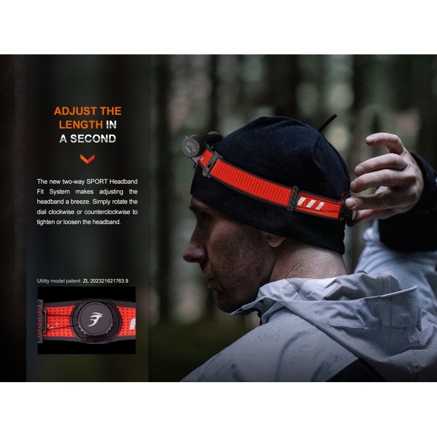 Fenix HM62TMGM - LED Димируем акумулаторен челник LED/USB IP68 1200 лъскав 280 h 3400 mAh