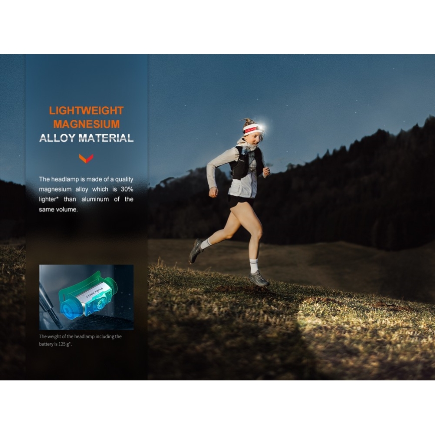 Fenix HM62TMGM - LED Димируем акумулаторен челник LED/USB IP68 1200 лъскав 280 h 3400 mAh