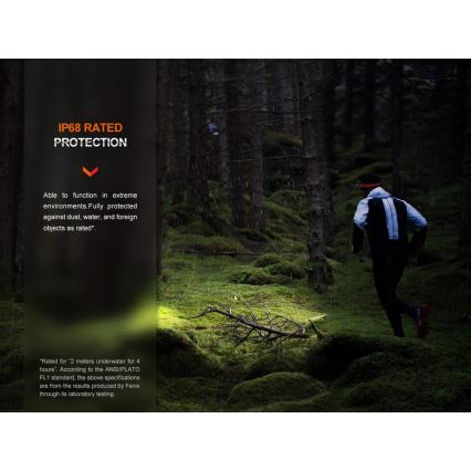 Fenix HM62TMGM - LED Димируем акумулаторен челник LED/USB IP68 1200 лъскав 280 h 3400 mAh