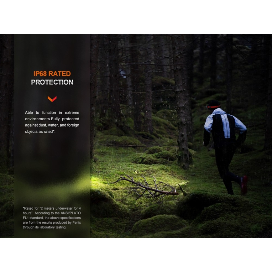 Fenix HM62TMGM - LED Димируем акумулаторен челник LED/USB IP68 1200 лъскав 280 h 3400 mAh