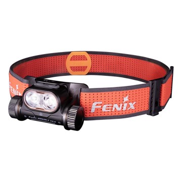 Fenix HM65RTV20BLC- LED Димируем акумулаторен челник LED/USB IP68 3400 mAh черен/оранжев