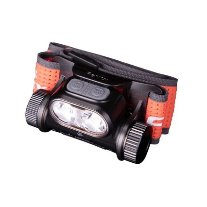 Fenix HM65RTV20BLC- LED Димируем акумулаторен челник LED/USB/2xCR123A IP68 3400 mAh черен/оранжев