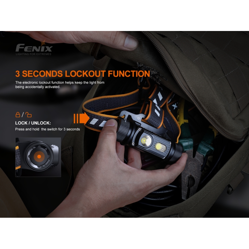 Fenix HM70R - LED Акумулаторен челник 4xLED/1x21700 IP68 1600 лъскав 800 h 5000 mAh