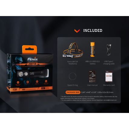 Fenix HM71R - LED Акумулаторен челник LED/USB IP68 2700 лъскав 400 h 5000 mAh