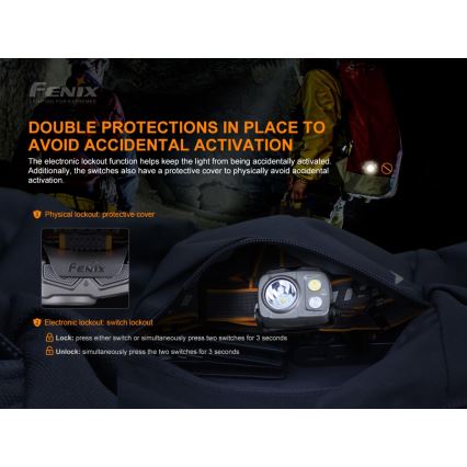 Fenix HP25RV20 - LED димируем акумулаторен челник 3xLED/1x21700 IP66 1600 lm 800 ч.