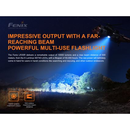 Fenix LR35R - LED Акумулаторно фенерче 6xLED/2x21700 IP68 10000 lm 80 ч