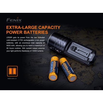 Fenix LR35R - LED Акумулаторно фенерче 6xLED/2x21700 IP68 10000 lm 80 ч
