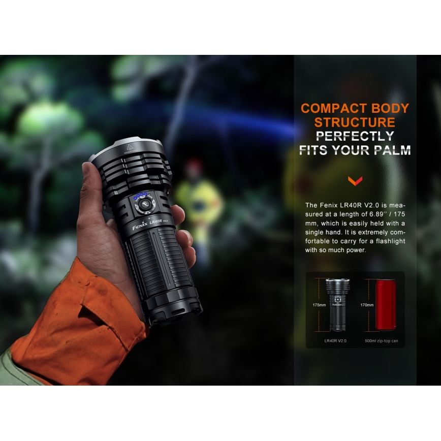 Fenix LR40RV20 - LED Акумулаторно фенерче LED/USB IP68 15000 lm 177 ч.