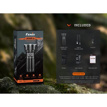 Fenix LR40RV20 - LED Акумулаторно фенерче LED/USB IP68 15000 lm 177 ч.