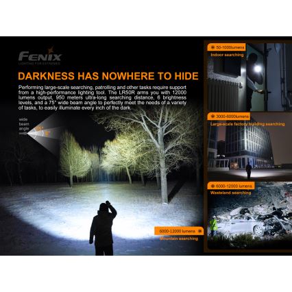 Fenix LR50R - LED Акумулаторно фенерче 4xLED/USB IP68 12000 lm 58 ч
