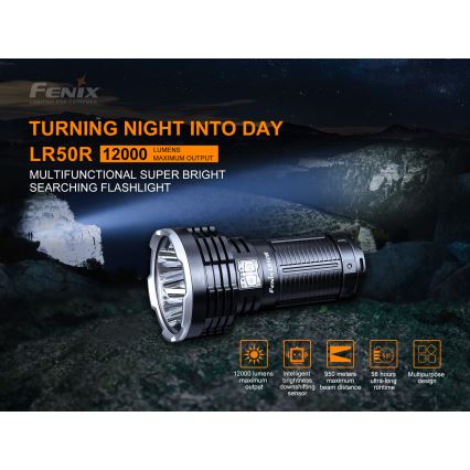 Fenix LR50R - LED Акумулаторно фенерче 4xLED/USB IP68 12000 lm 58 ч