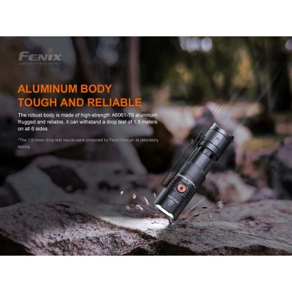 Fenix PD25R - LED Акумулаторно фенерче LED/USB/1xCR123A IP68 800 lm 70 h 700 mAh