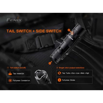 Fenix PD25R - LED Акумулаторно фенерче LED/USB/1xCR123A IP68 800 lm 70 h 700 mAh