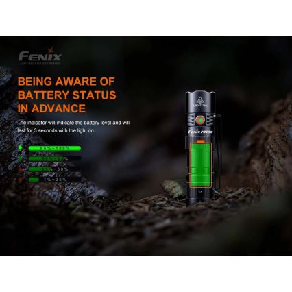 Fenix PD25R - LED Акумулаторно фенерче LED/USB/1xCR123A IP68 800 lm 70 h 700 mAh