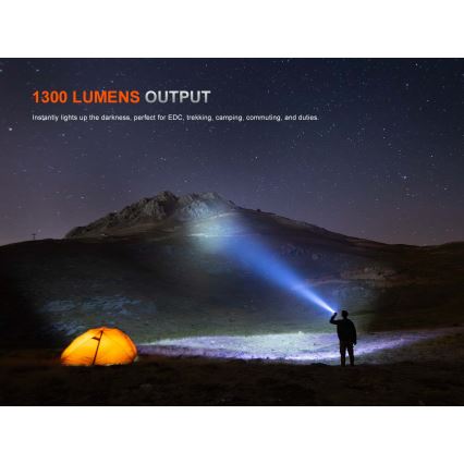 Fenix PD26RACE - регулируем акумулаторен LED фенер LED/USB 1600 mAh IP68 1300 lm 556 ч черен
