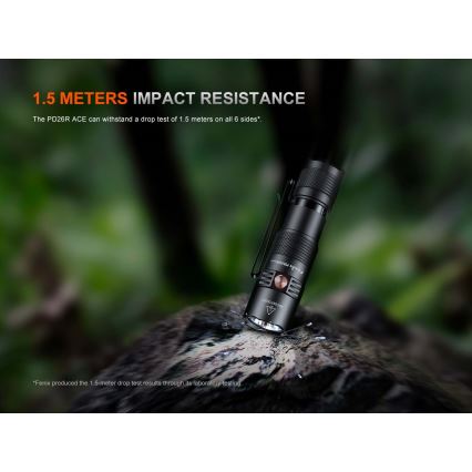 Fenix PD26RACE - регулируем акумулаторен LED фенер LED/USB 1600 mAh IP68 1300 lm 556 ч черен