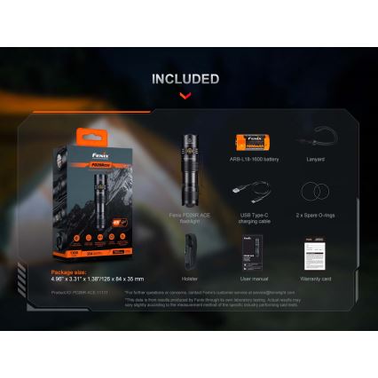 Fenix PD26RACE - регулируем акумулаторен LED фенер LED/USB 1600 mAh IP68 1300 lm 556 ч черен
