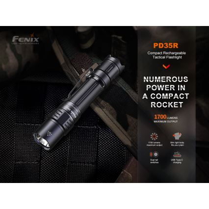 Fenix PD35R - LED Акумулаторно фенерче LED/USB IP68 1700 lm 100 ч.
