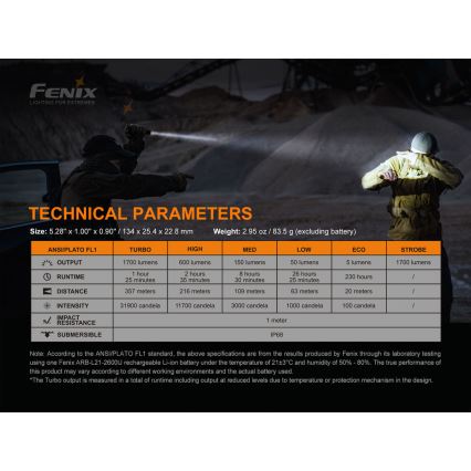 Fenix PD35V30 - LED Акумулаторно фенерче LED/USB/2xCR123A IP68 1700 лъскав 230 h 2600 mAh