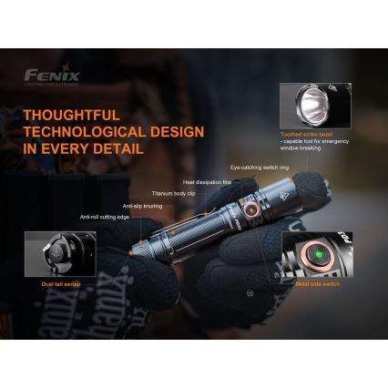 Fenix PD35V30 - LED Акумулаторно фенерче LED/USB/2xCR123A IP68 1700 лъскав 230 h 2600 mAh