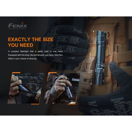 Fenix PD35V30 - LED Акумулаторно фенерче LED/USB/2xCR123A IP68 1700 лъскав 230 h 2600 mAh