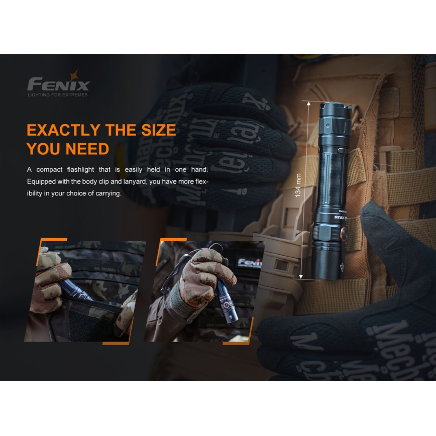 Fenix PD35V30 - LED Акумулаторно фенерче LED/USB/2xCR123A IP68 1700 лъскав 230 h 2600 mAh