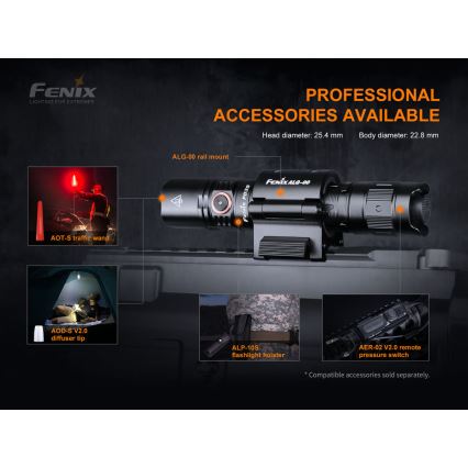 Fenix PD35V30 - LED Акумулаторно фенерче LED/USB/2xCR123A IP68 1700 лъскав 230 h 2600 mAh