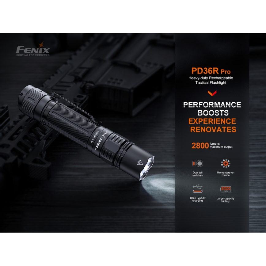 Fenix PD36RPRO - LED Тактическо акумулаторно фенерче LED/USB IP68 2800 lm 42 h 5000 mAh