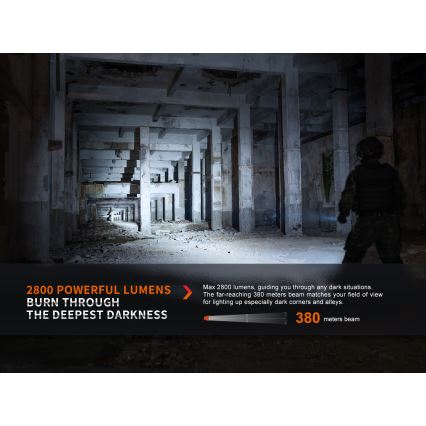 Fenix PD36RPRO - LED Тактическо акумулаторно фенерче LED/USB IP68 2800 lm 42 h 5000 mAh