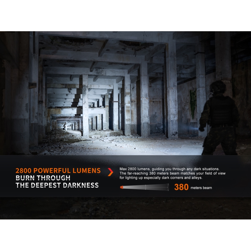 Fenix PD36RPRO - LED Тактическо акумулаторно фенерче LED/USB IP68 2800 lm 42 h 5000 mAh