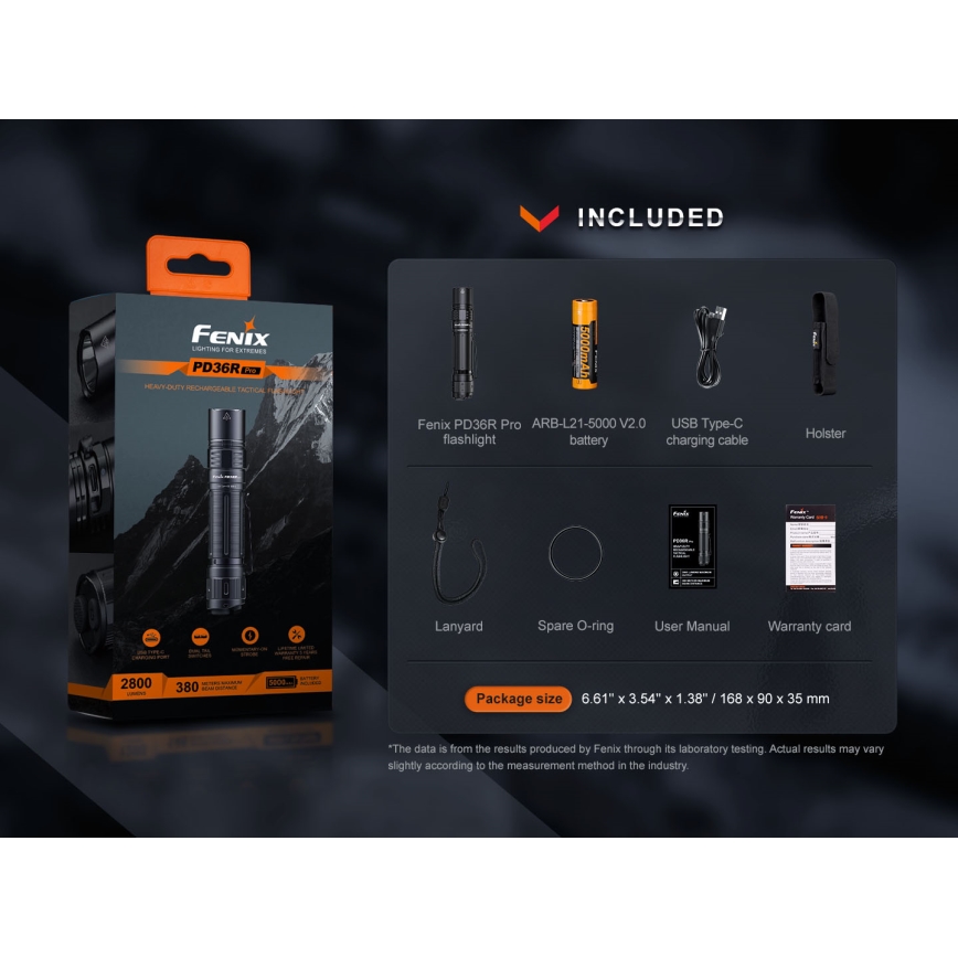 Fenix PD36RPRO - LED Тактическо акумулаторно фенерче LED/USB IP68 2800 lm 42 h 5000 mAh