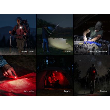 Fenix SW05RREDBLC - LED Димируем акумулаторен фенер LED/USB IPX6 150 lm 49 h черен